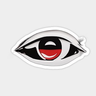 Abstract Red and Black Eye Design on Dark Background No. 550 Sticker